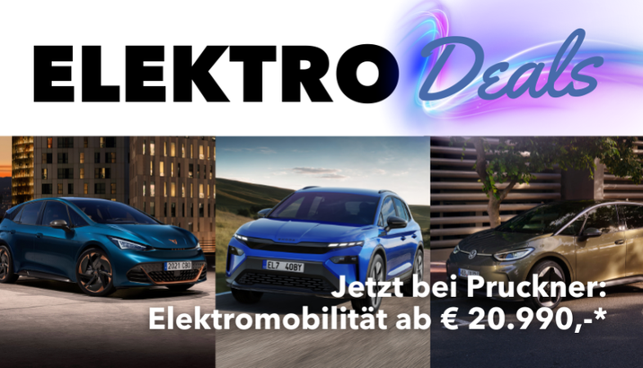 Die Pruckner Elektro Deals. Jetzt E-Mobilität ab € 20.990,-* erleben!